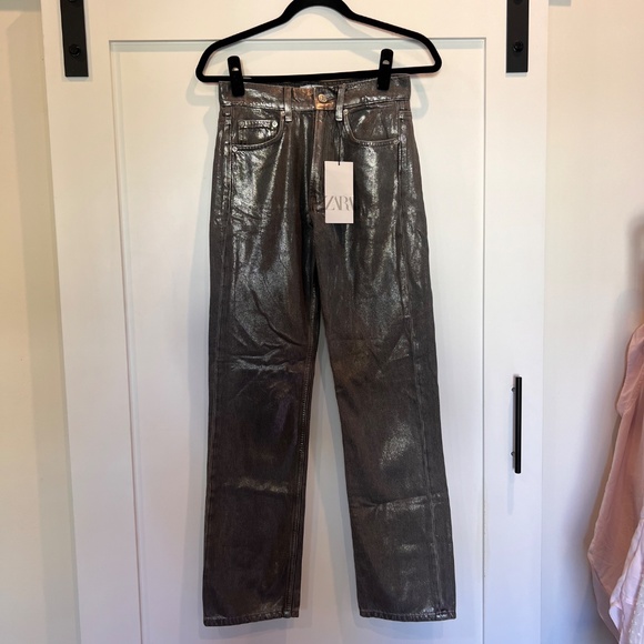NWT Zara Shimmer Jeans - Picture 6 of 6